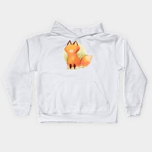 Cute fox sitting drawing Kids Hoodie